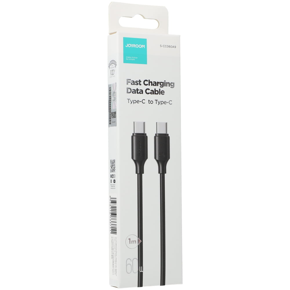 Ladekabel / Datenkabel USB-C zu USB-C, Joyroom Long Lasting, 60W, 3A, 1m, Schwarz