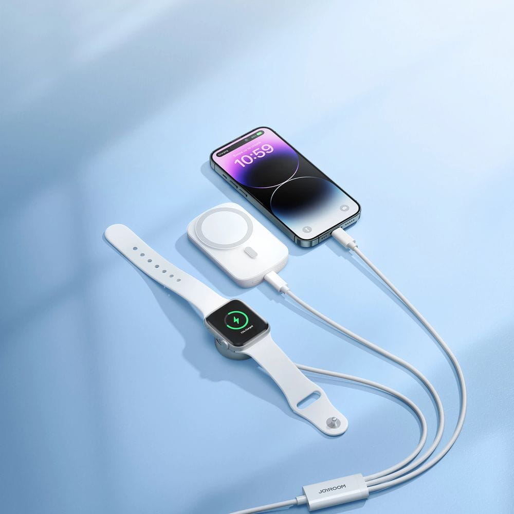 Kabel USB-A zu USB-C / Lightning / Apple Watch, Joyroom 3in1, 3.5A, 1.2m, Weiß