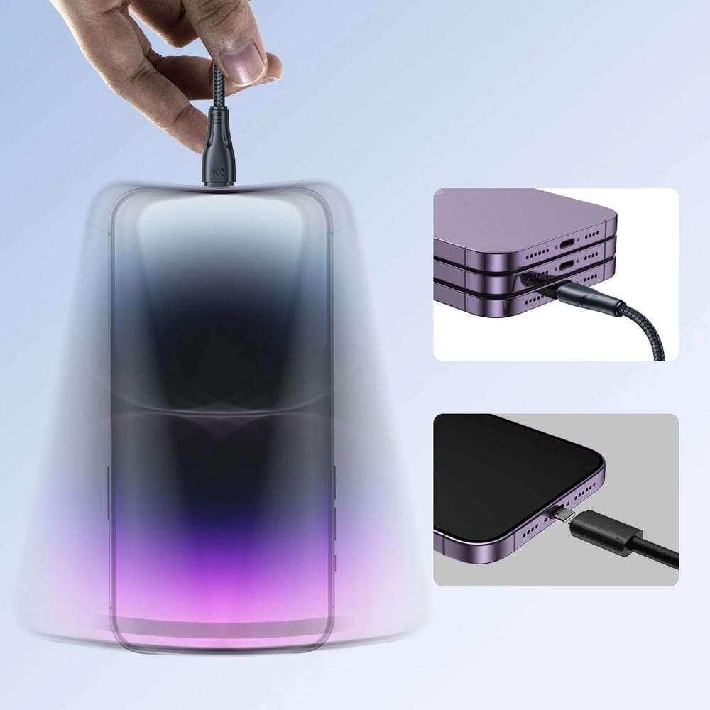 Ladekabel / Datenkabel USB-C zu Lightning, Joyroom Surpass Series, 3A, 25cm, Schwarz