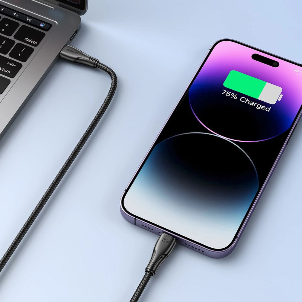 Ladekabel / Datenkabel USB-C zu Lightning, Joyroom Surpass Series, 3A, 25cm, Schwarz