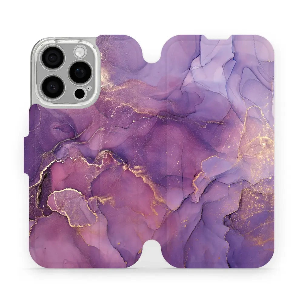 Handyhülle mit klappe für iPhone 16 Pro, Mobiwear Book, Violett