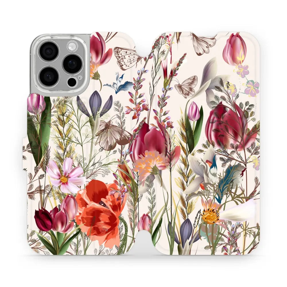 Handyhülle mit klappe für iPhone 16 Pro Max, Mobiwear Book, Blumenstrauß