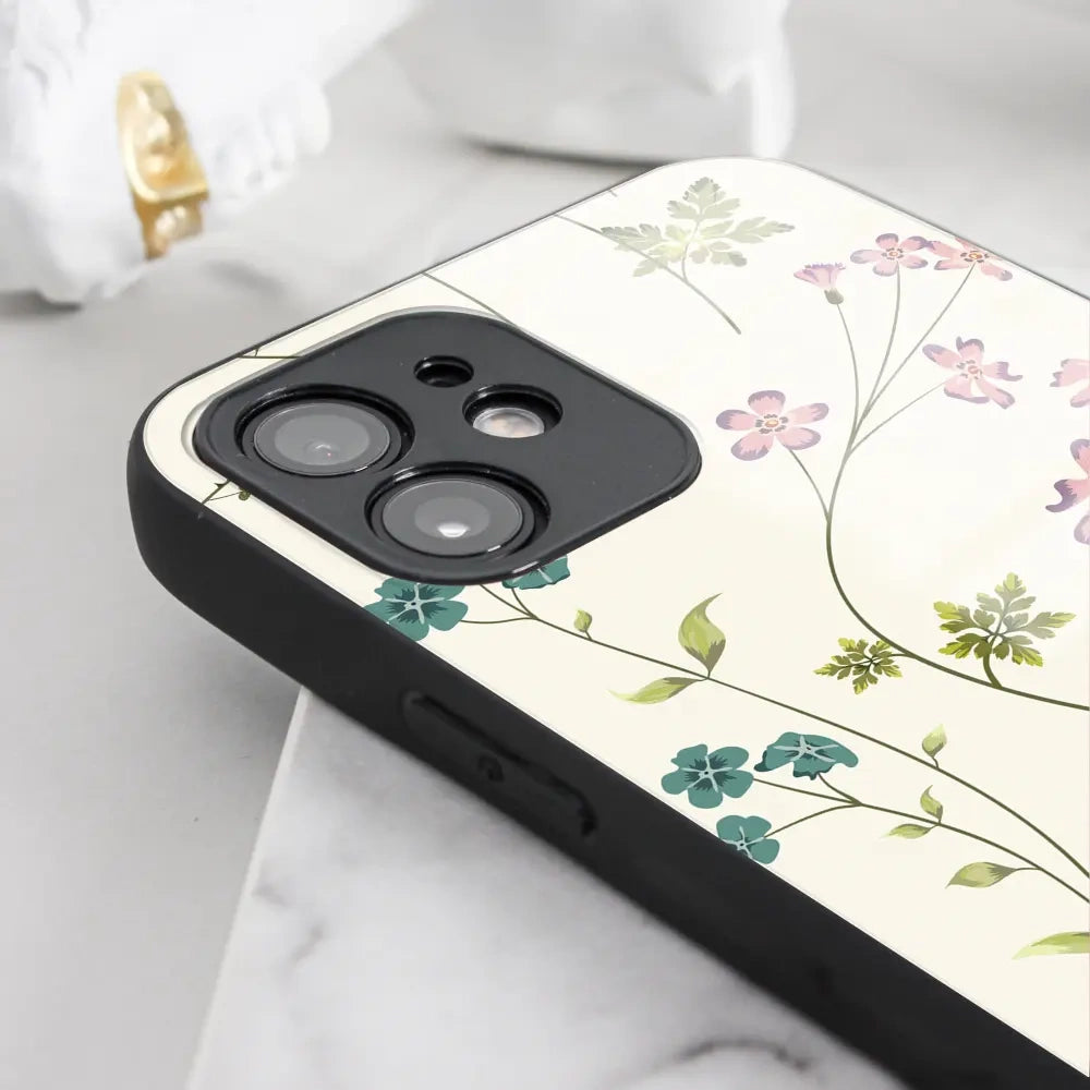 Handyhülle für iPhone 16 Plus, Mobiwear Glossy Case, Idyllische Blüte
