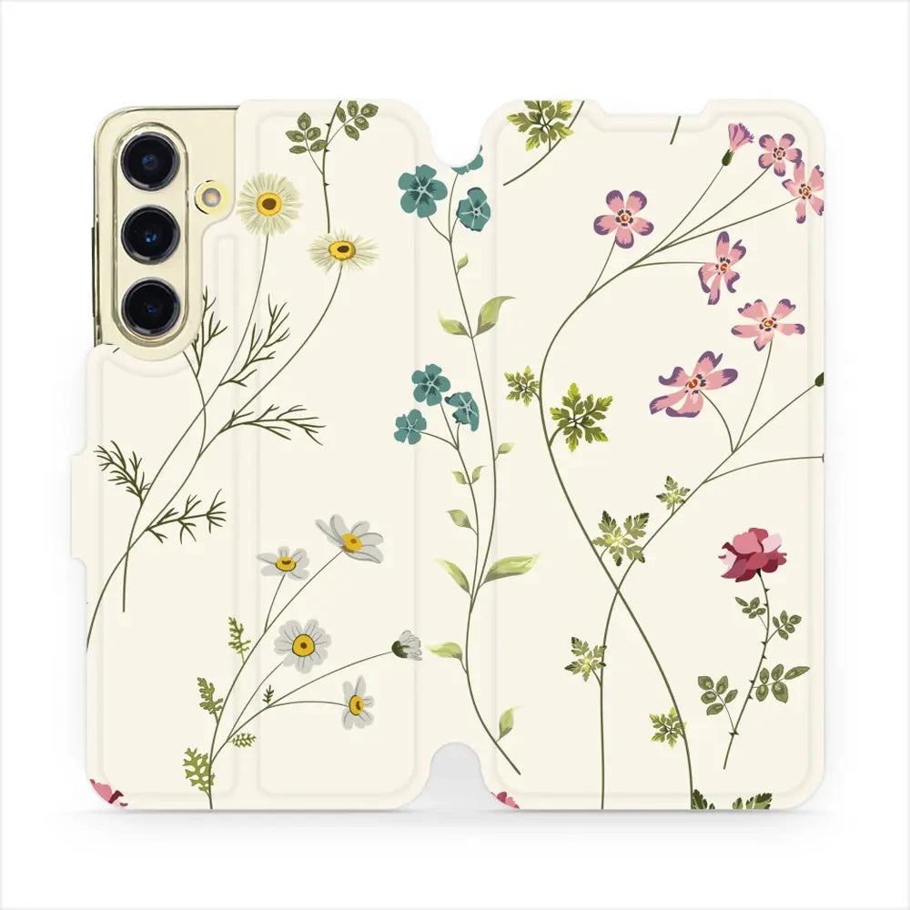 Handyhülle mit klappe für Galaxy S24 FE, Mobiwear Book, Feldblumen