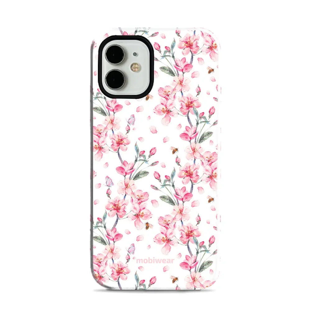 Handyhülle für iPhone 12 Mini, Mobiwear Elite Pro, Japanischer Blumenstrauß