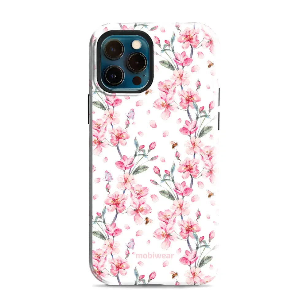 Handyhülle für iPhone 12 Pro, Mobiwear Elite Pro, Japanischer Blumenstrauß