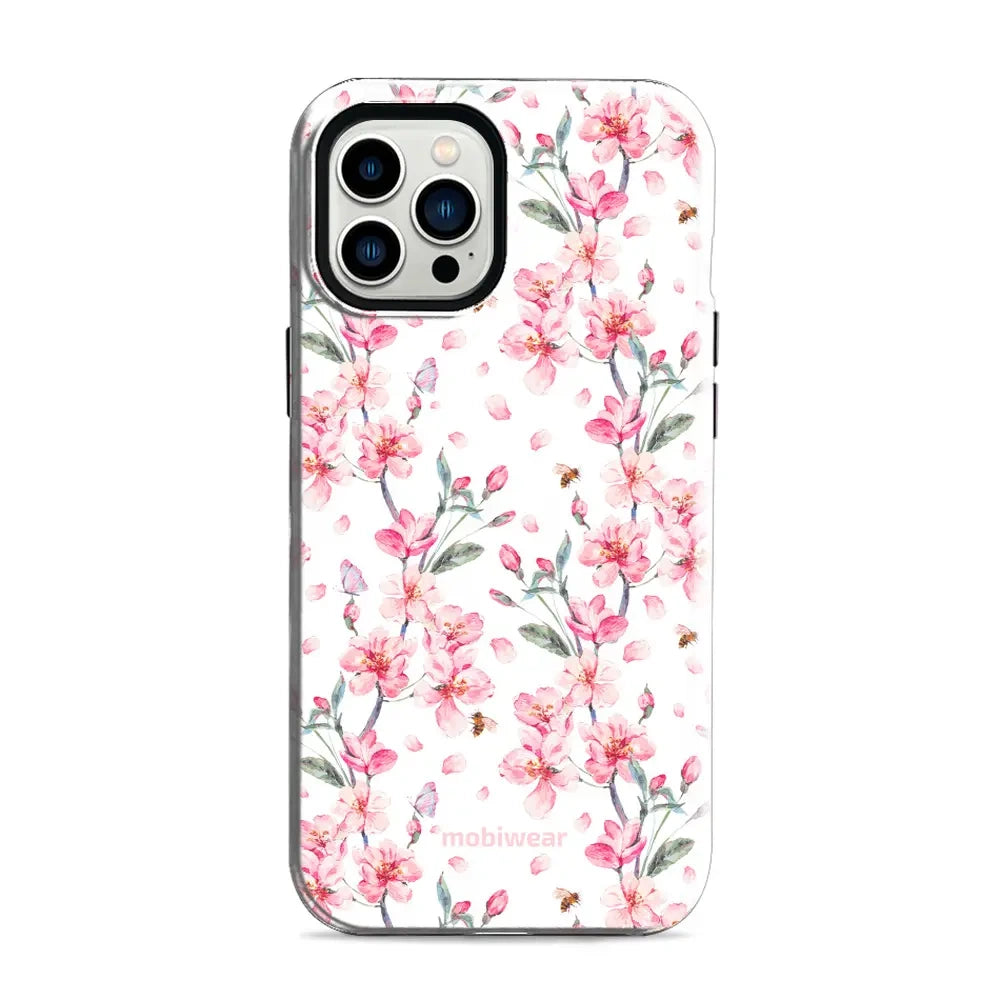 Handyhülle für iPhone 12 Pro Max, Mobiwear Elite Pro, Japanischer Blumenstrauß