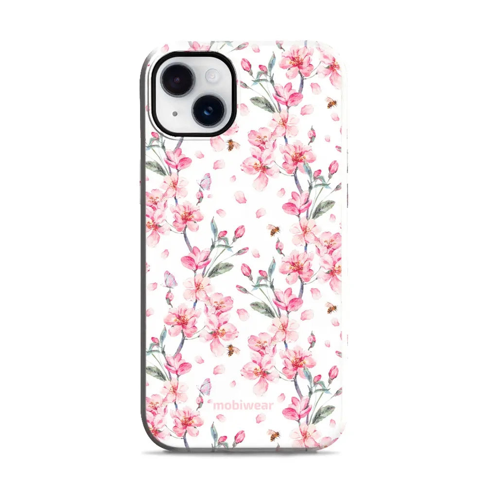 Handyhülle für iPhone 14 Plus, Mobiwear Elite Pro, Japanischer Blumenstrauß