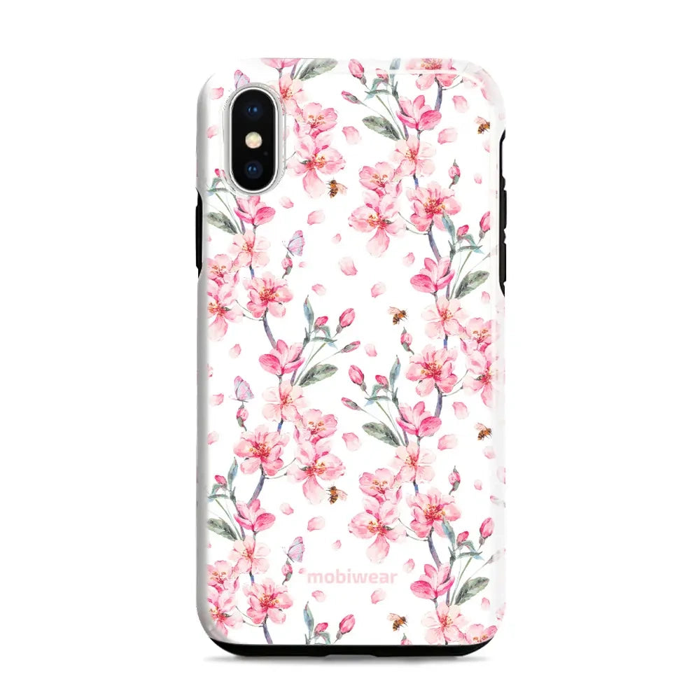 Handyhülle für iPhone Xr, Mobiwear Elite Pro, Japanischer Blumenstrauß