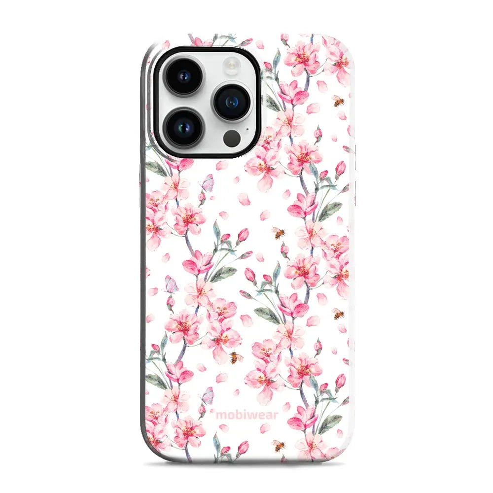 Handyhülle für iPhone 14 Pro Max, Mobiwear Elite Pro, Japanischer Blumenstrauß