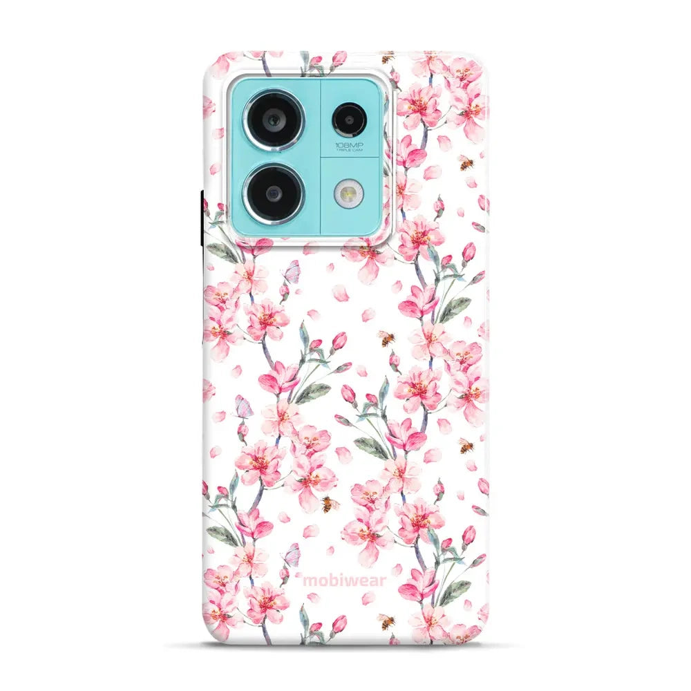 Handyhülle für Xiaomi Redmi Note 13 Pro 5G, Mobiwear Elite Pro, Japanischer Blumenstrauß