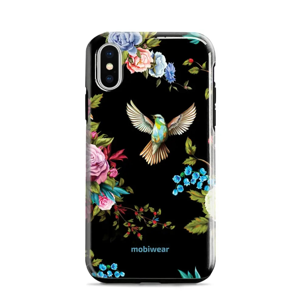 Handyhülle für iPhone X, Mobiwear Elite Pro, Nachtkolibri