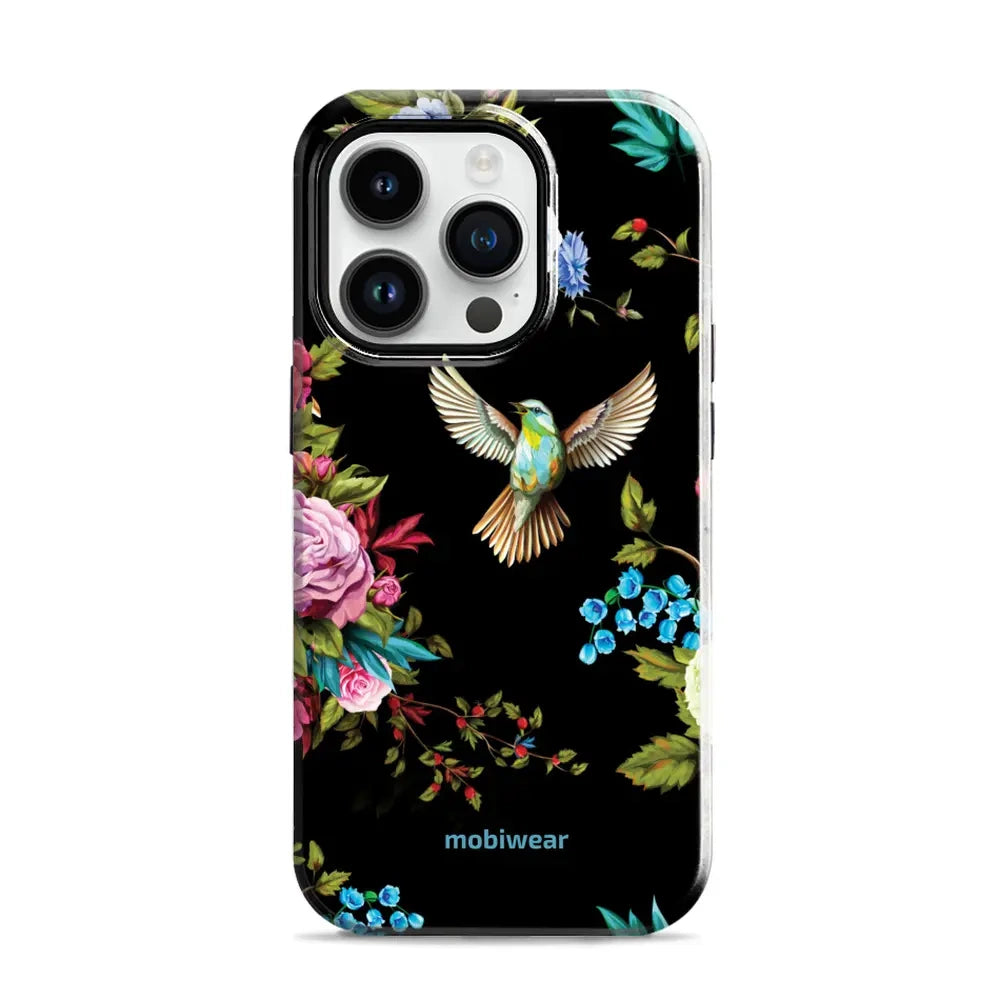 Handyhülle für iPhone 14 Pro, Mobiwear Elite Pro, Nachtkolibri