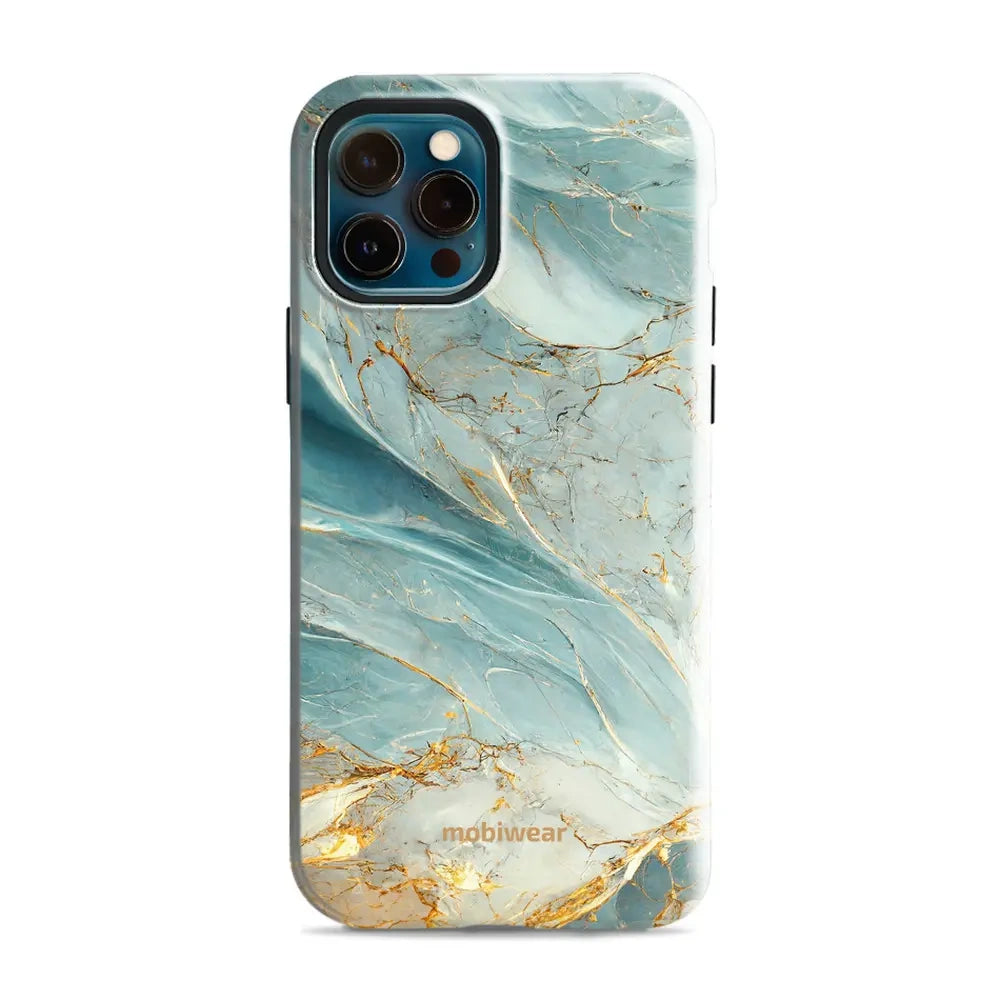 Handyhülle für iPhone 12 Pro, Mobiwear Elite Pro, Adern des Azur