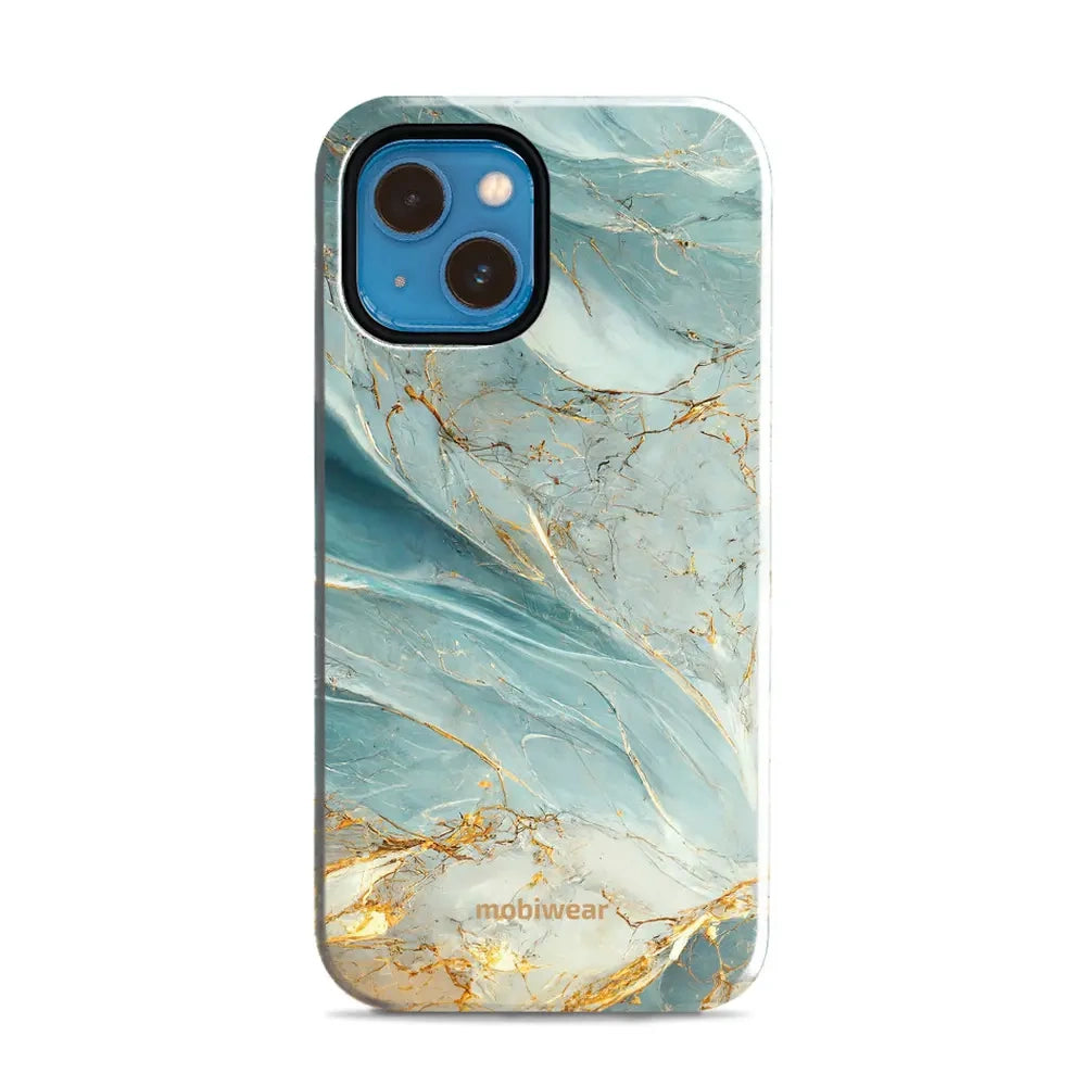 Handyhülle für iPhone 13 Mini, Mobiwear Elite Pro, Adern des Azur