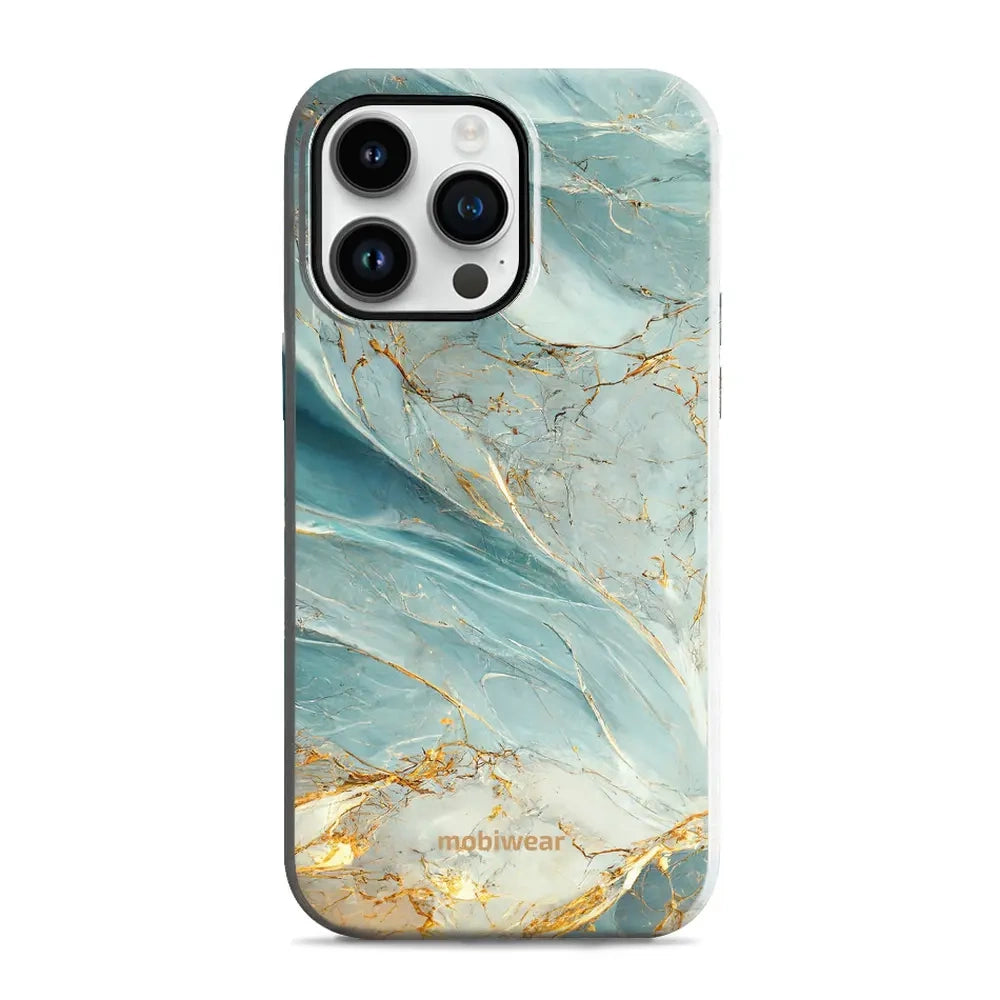 Handyhülle für iPhone 14 Pro Max, Mobiwear Elite Pro, Adern des Azur