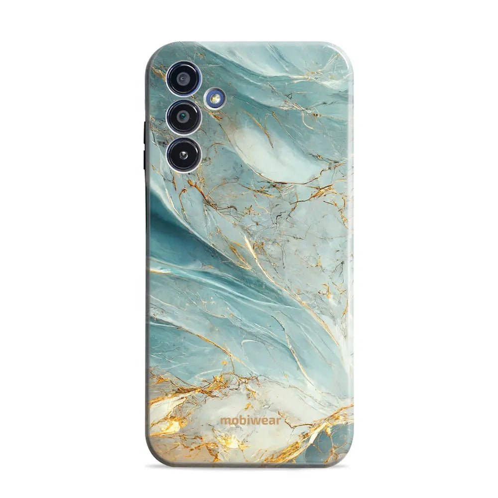 Handyhülle für Galaxy A15 5G, Mobiwear Elite Pro, Adern des Azur