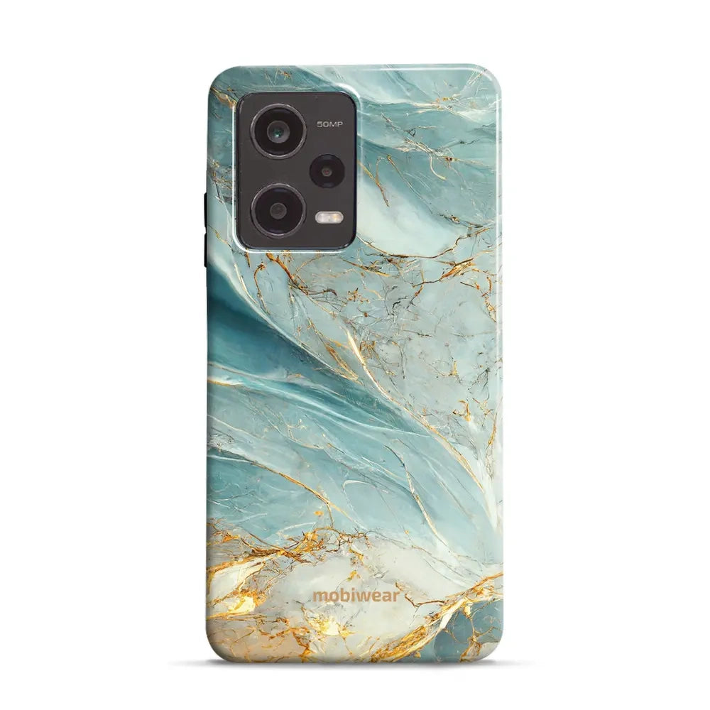 Handyhülle für Xiaomi Redmi Note 12 Pro 5G, Mobiwear Elite Pro, Adern des Azur