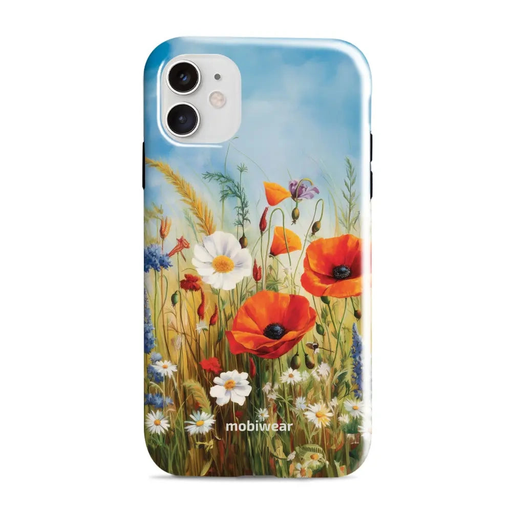 Handyhülle für iPhone 11, Mobiwear Elite Pro, Wiesenblumen