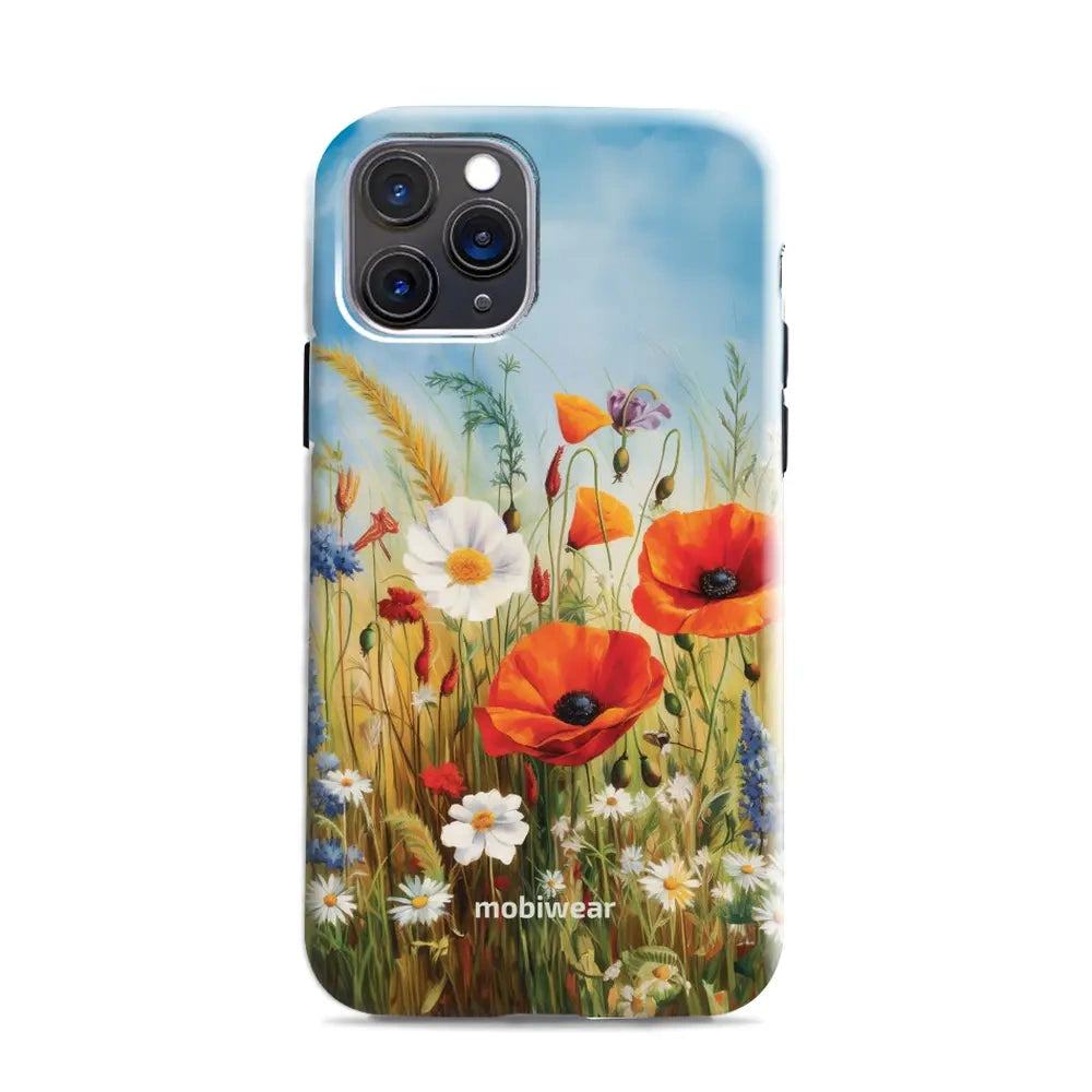 Handyhülle für iPhone 11 Pro, Mobiwear Elite Pro, Wiesenblumen