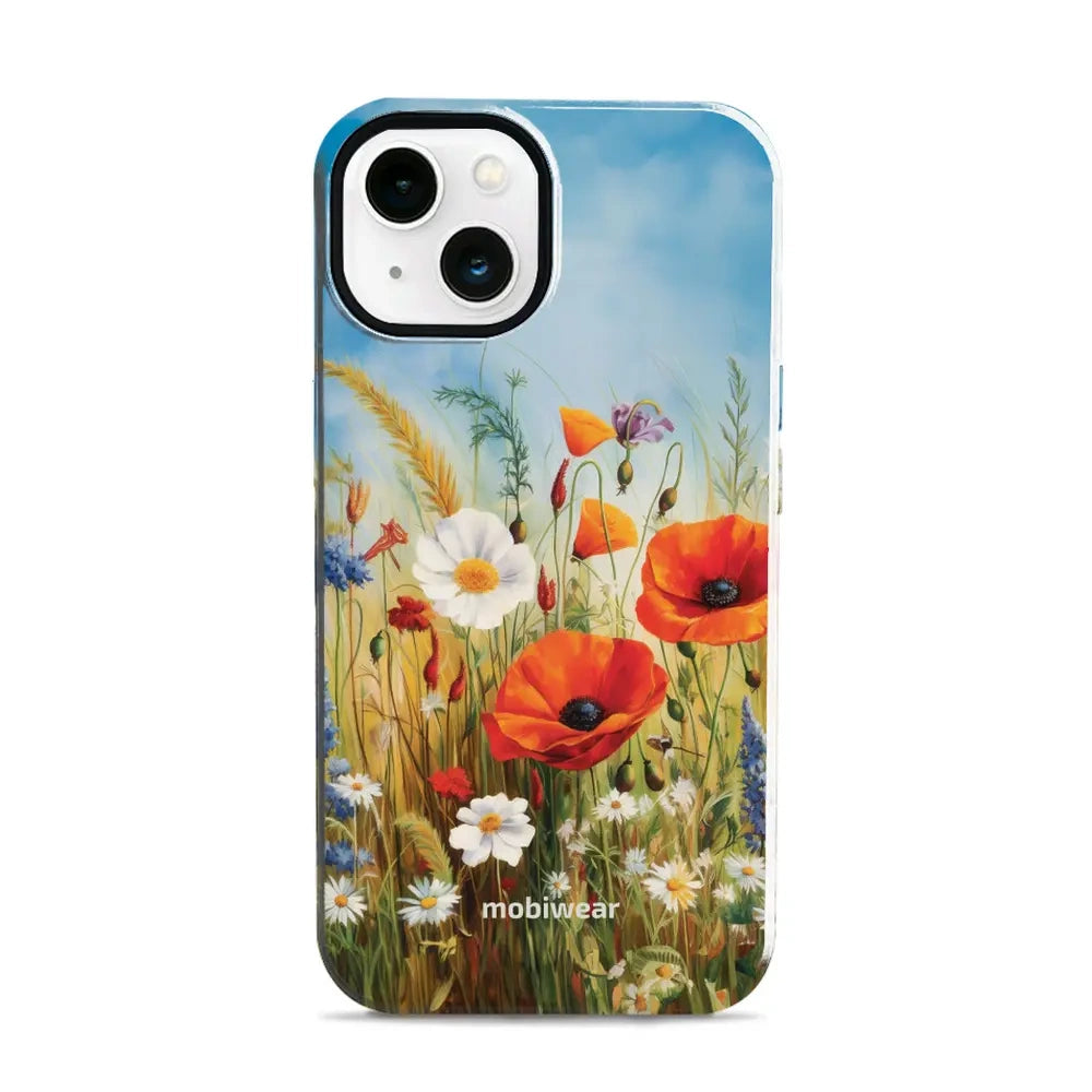 Handyhülle für iPhone 13, Mobiwear Elite Pro, Wiesenblumen