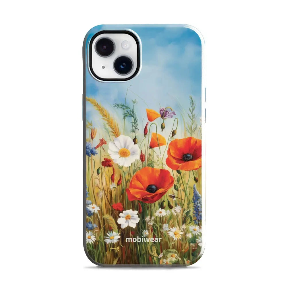Handyhülle für iPhone 14 Plus, Mobiwear Elite Pro, Wiesenblumen
