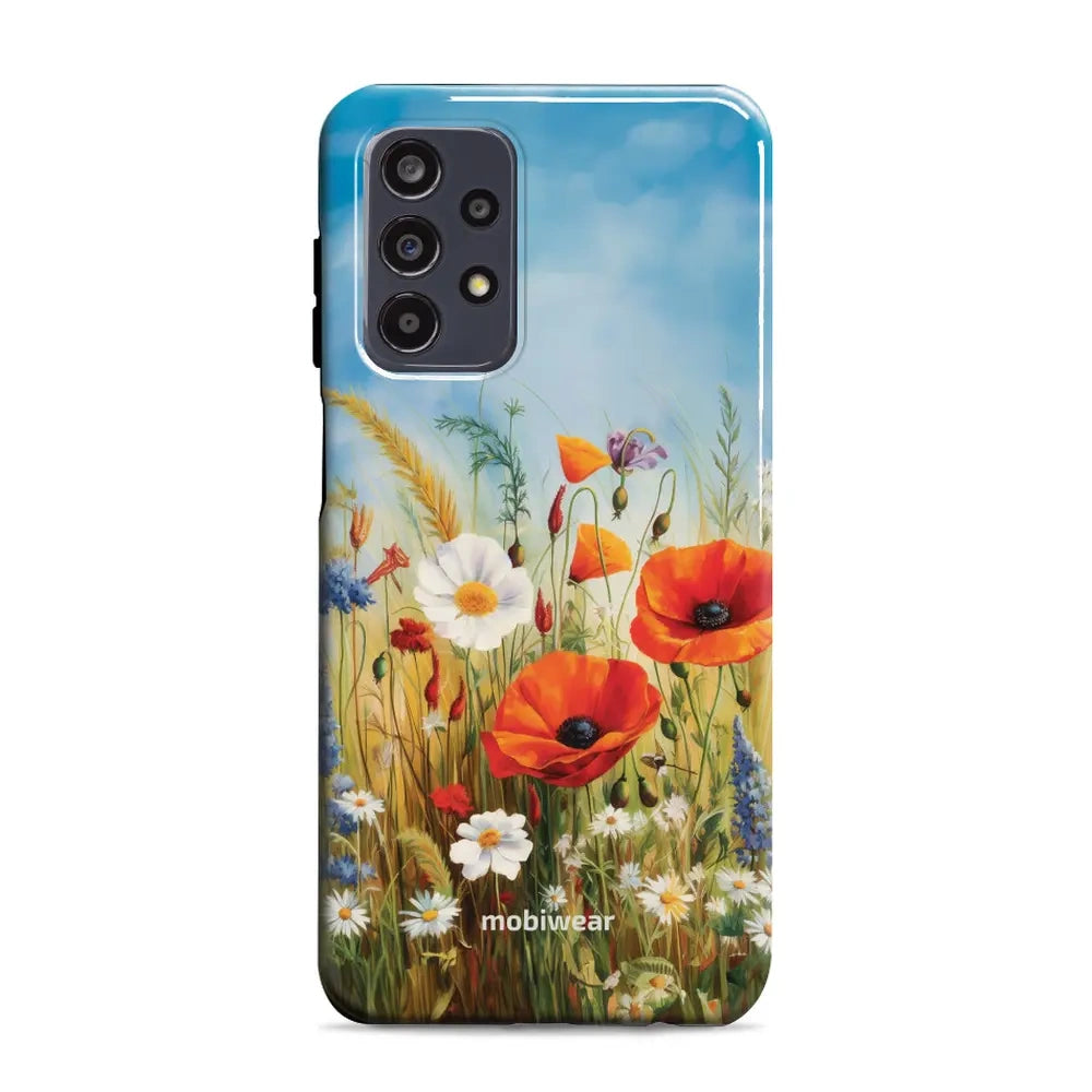 Handyhülle für Galaxy A23 4G, Mobiwear Elite Pro, Wiesenblumen