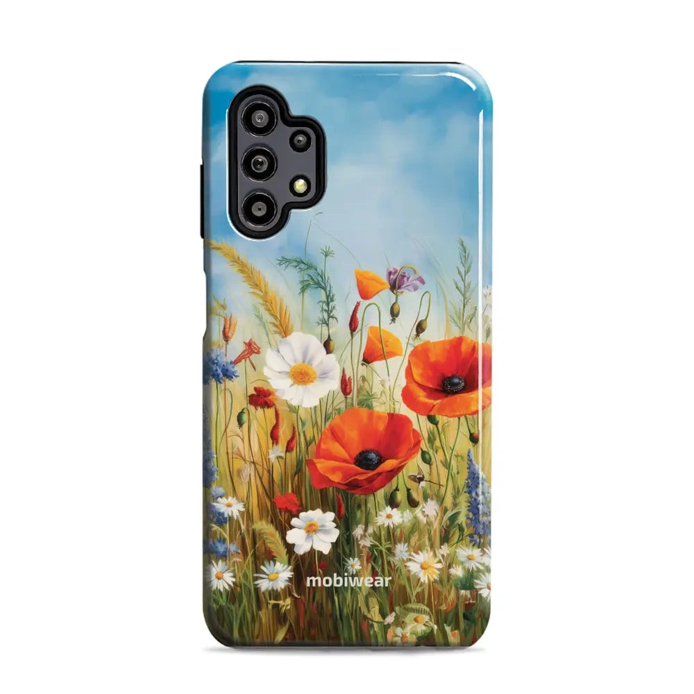 Handyhülle für Galaxy A32 5G, Mobiwear Elite Pro, Wiesenblumen
