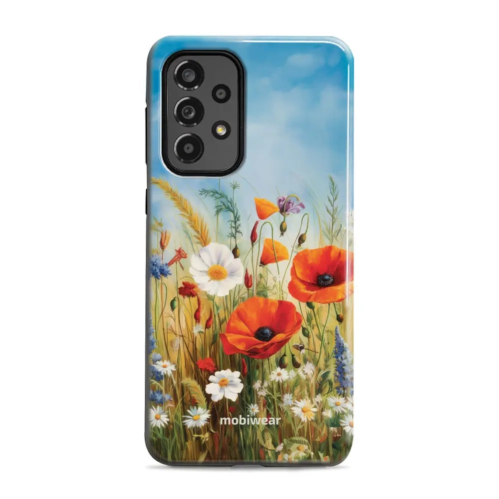Handyhülle für Galaxy A33 5G, Mobiwear Elite Pro, Wiesenblumen