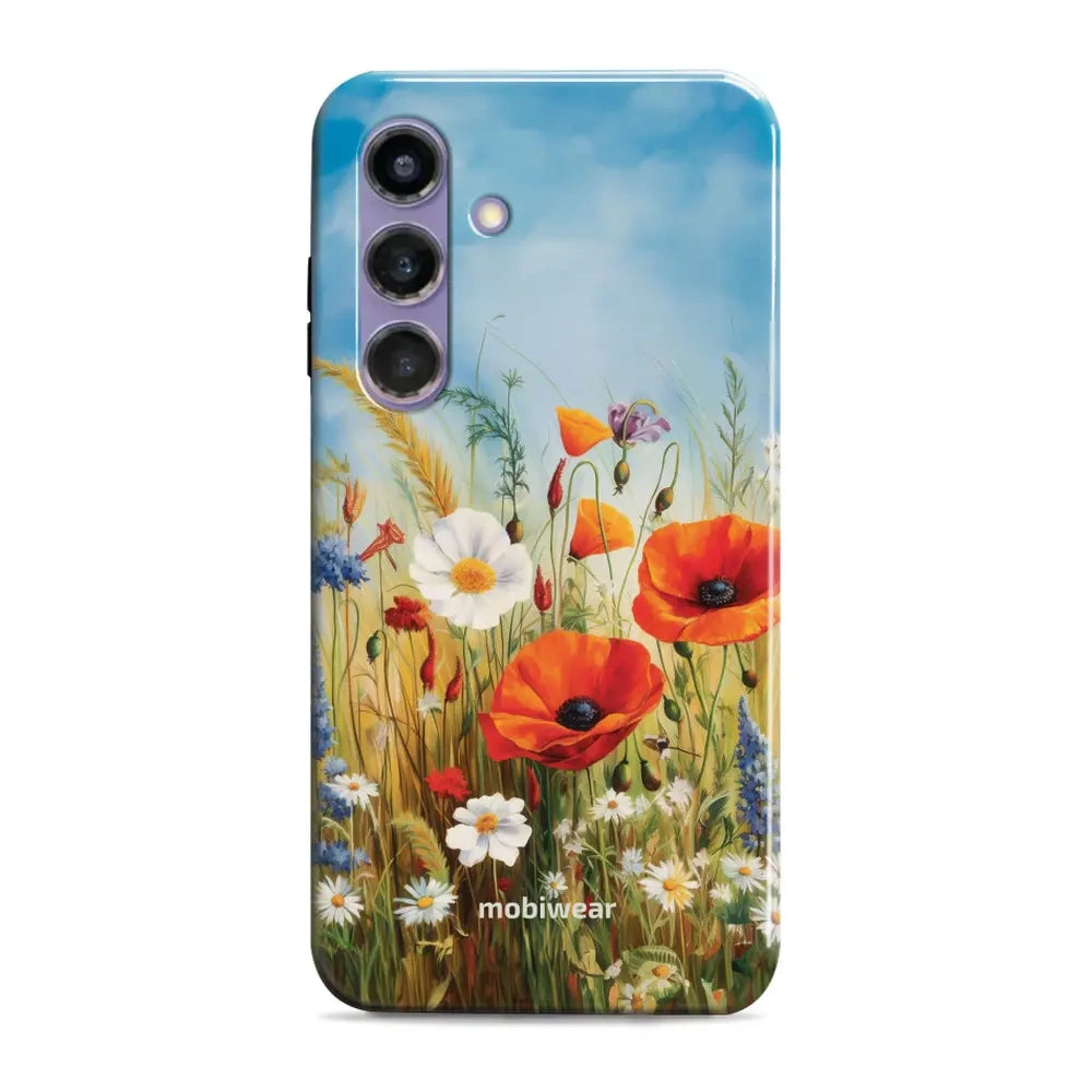Handyhülle für Galaxy S24 Plus, Mobiwear Elite Pro, Wiesenblumen