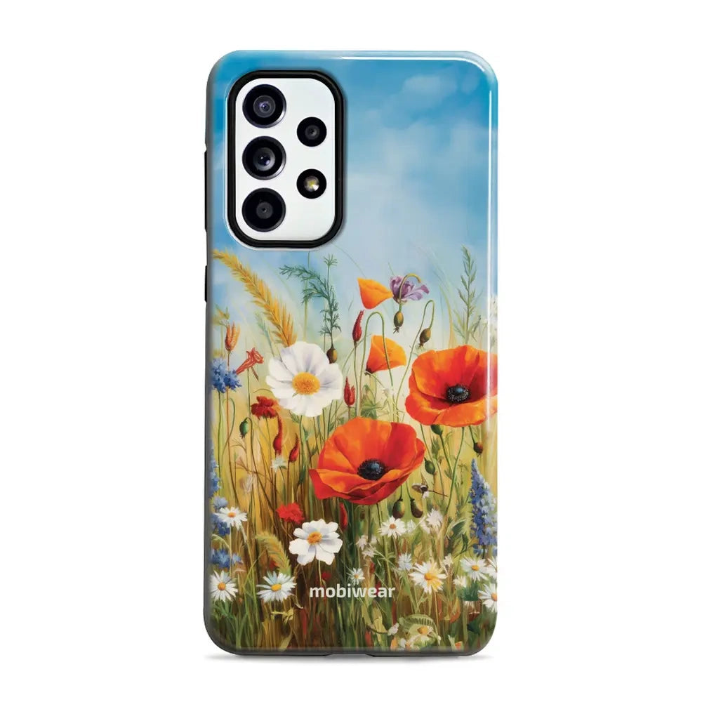 Handyhülle für Galaxy A52, Mobiwear Elite Pro, Wiesenblumen