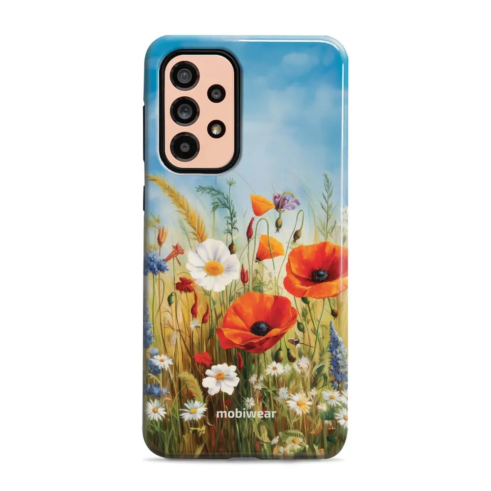 Handyhülle für Galaxy A53 5G, Mobiwear Elite Pro, Wiesenblumen