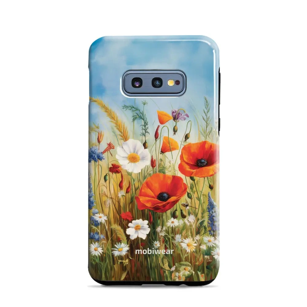 Handyhülle für Galaxy S10e, Mobiwear Elite Pro, Wiesenblumen