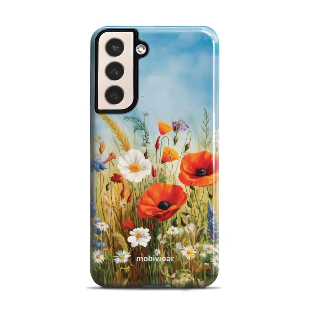 Handyhülle für Galaxy S21 Plus, Mobiwear Elite Pro, Wiesenblumen