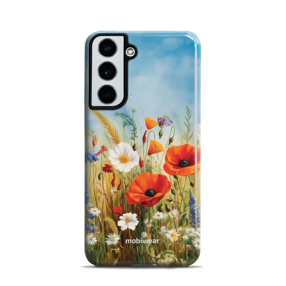 Handyhülle für Galaxy S22, Mobiwear Elite Pro, Wiesenblumen
