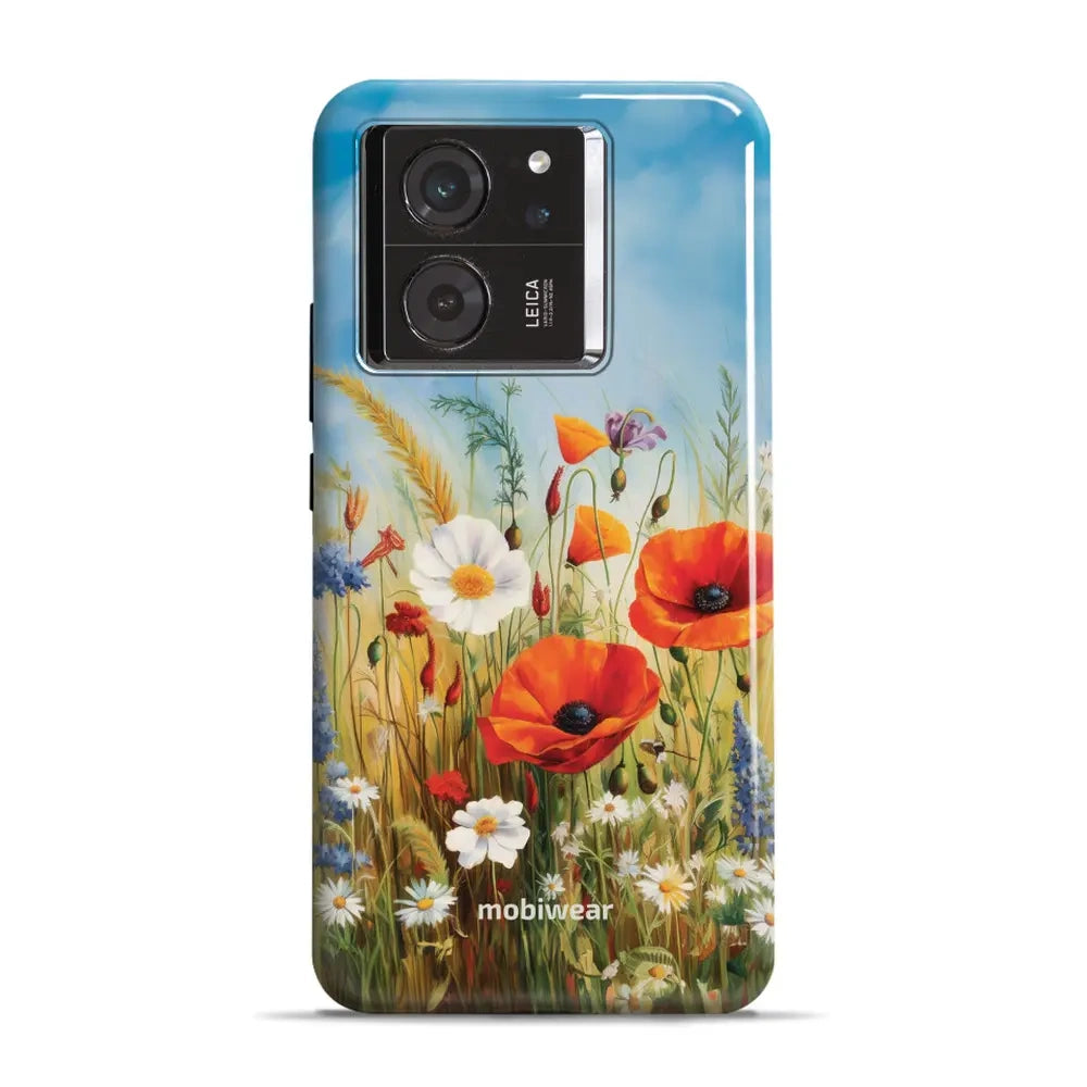Handyhülle für Xiaomi 13T Pro, Mobiwear Elite Pro, Wiesenblumen