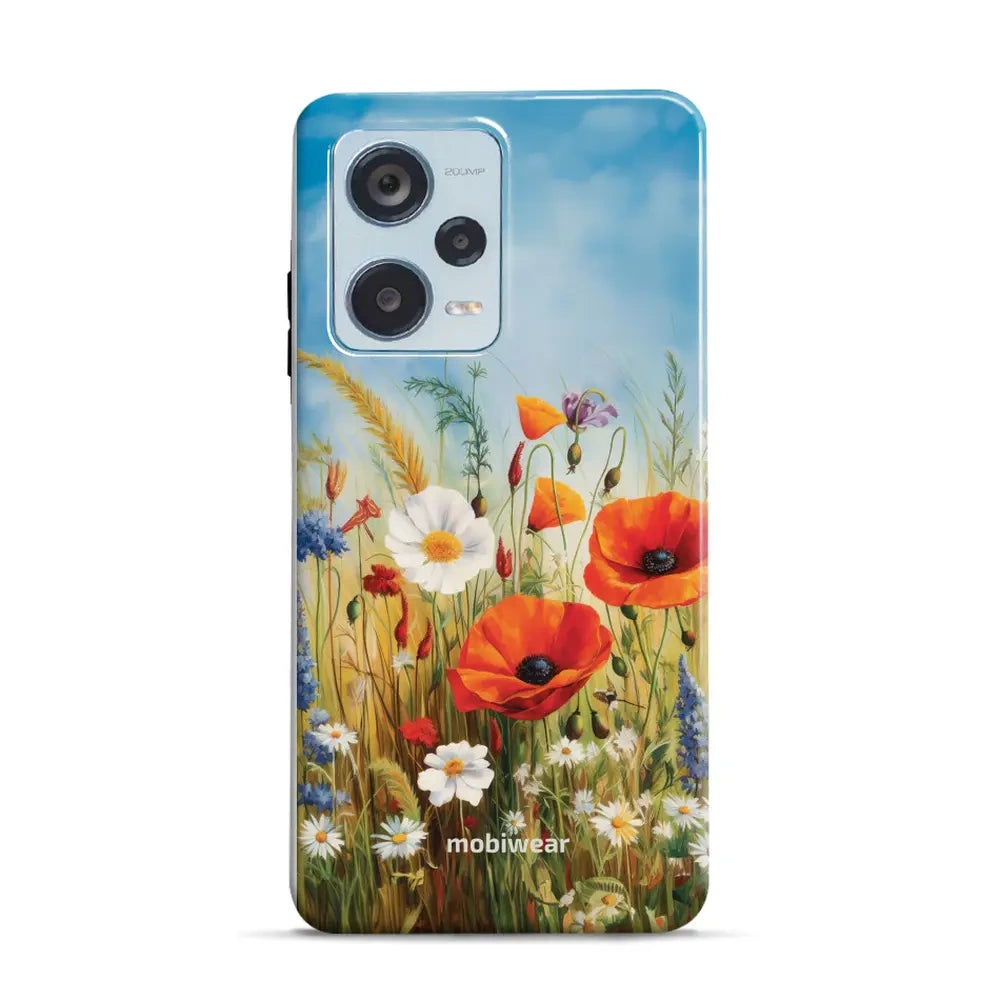 Handyhülle für Xiaomi Redmi Note 12 Pro+ 5G, Mobiwear Elite Pro, Wiesenblumen
