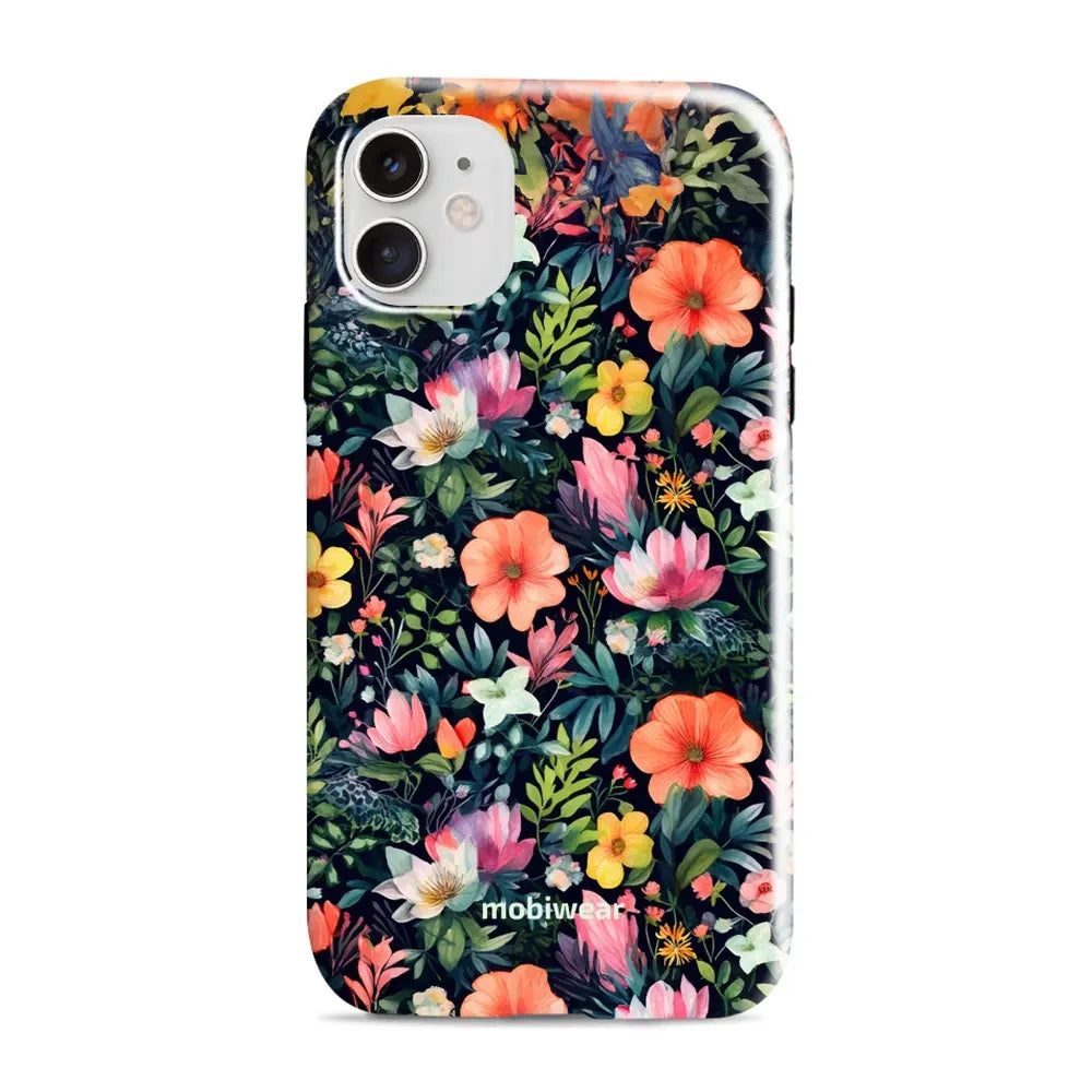 Handyhülle für iPhone 11, Mobiwear Elite Pro, Bunt-Blumig