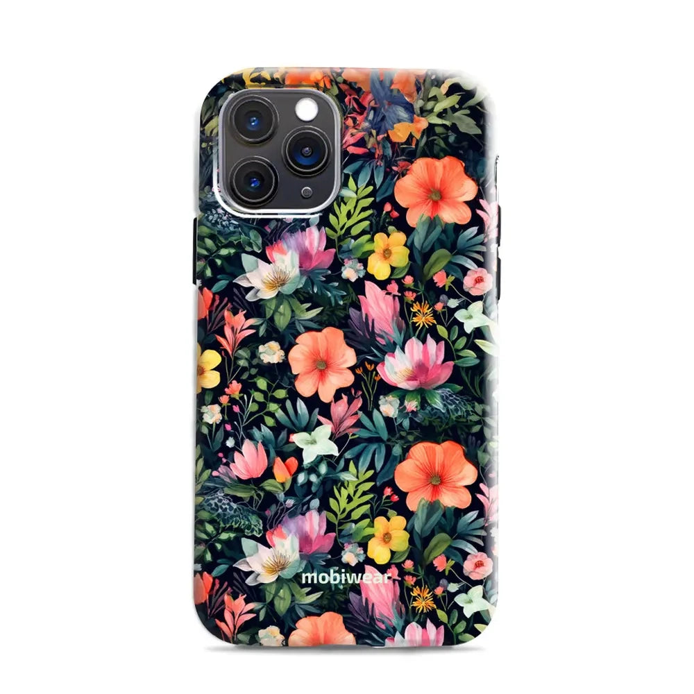 Handyhülle für iPhone 11 Pro, Mobiwear Elite Pro, Bunt-Blumig