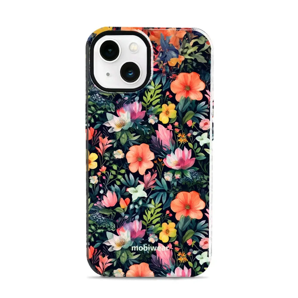 Handyhülle für iPhone 13, Mobiwear Elite Pro, Bunt-Blumig