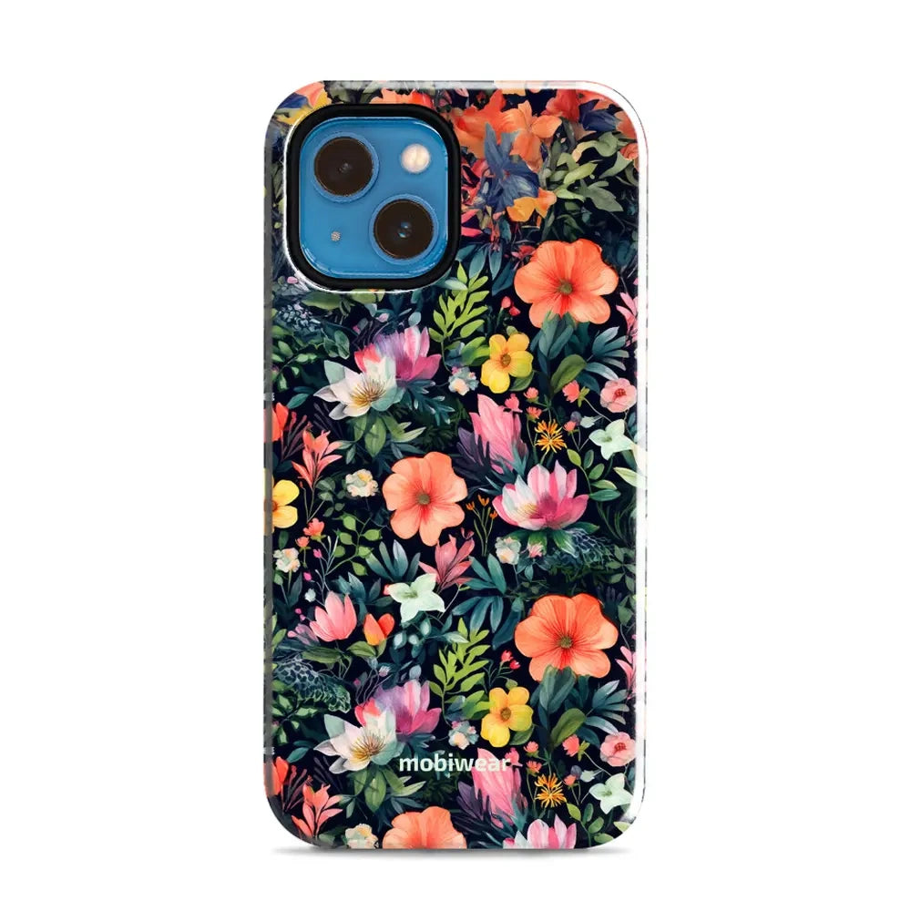Handyhülle für iPhone 13 Mini, Mobiwear Elite Pro, Bunt-Blumig