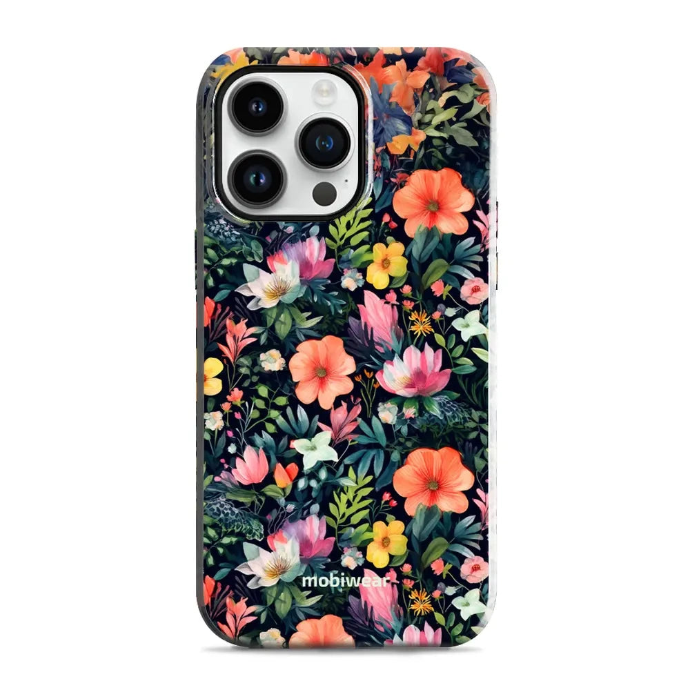 Handyhülle für iPhone 14 Pro Max, Mobiwear Elite Pro, Bunt-Blumig