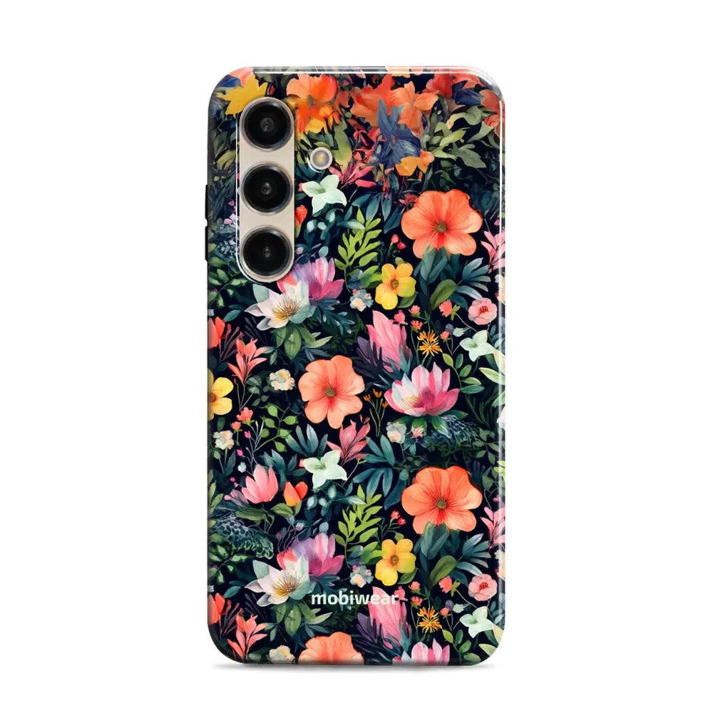 Handyhülle für Galaxy S24, Mobiwear Elite Pro, Bunt-Blumig