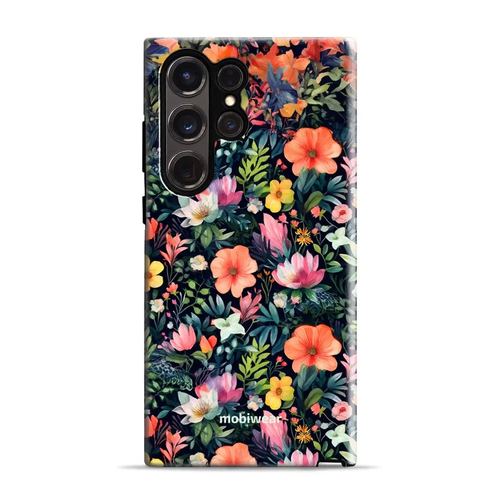 Handyhülle für Galaxy S23 Ultra, Mobiwear Elite Pro, Bunt-Blumig