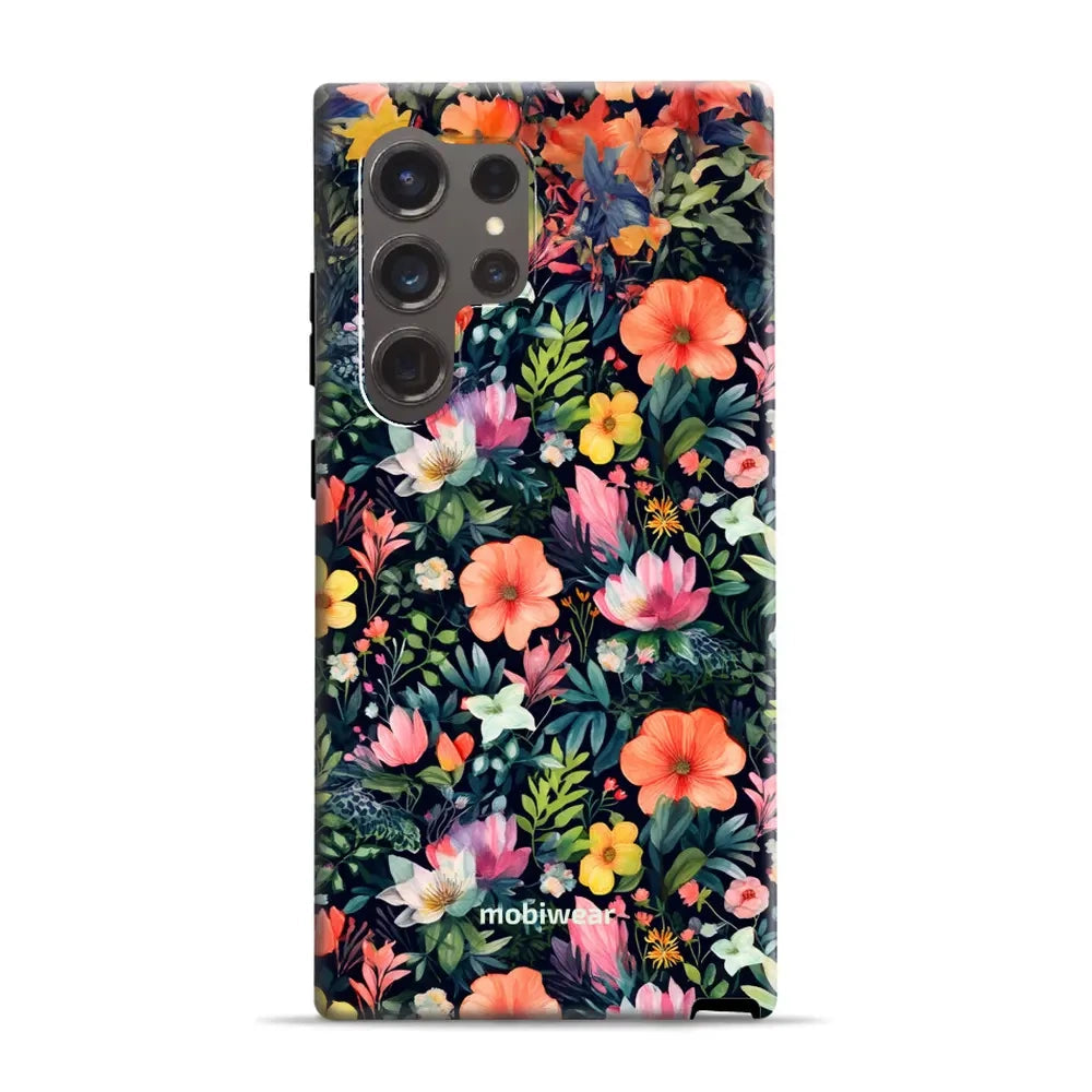 Handyhülle für Galaxy S24 Ultra, Mobiwear Elite Pro, Bunt-Blumig