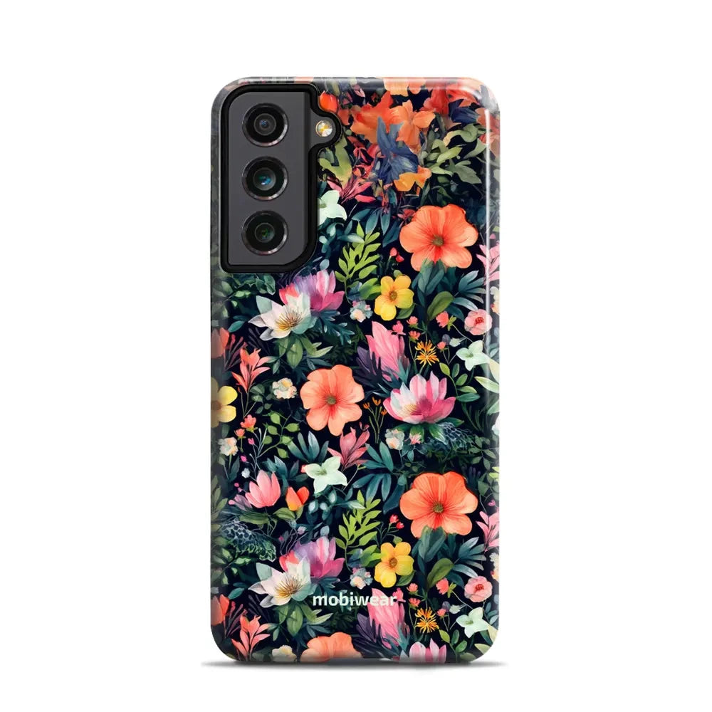 Handyhülle für Galaxy S21 FE, Mobiwear Elite Pro, Bunt-Blumig
