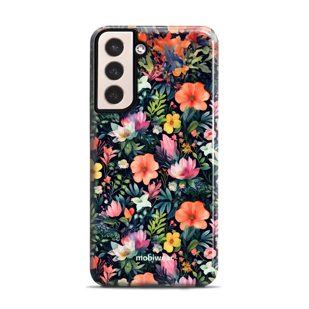 Handyhülle für Galaxy S21 Plus, Mobiwear Elite Pro, Bunt-Blumig