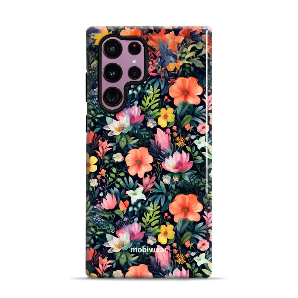 Handyhülle für Galaxy S22 Ultra, Mobiwear Elite Pro, Bunt-Blumig