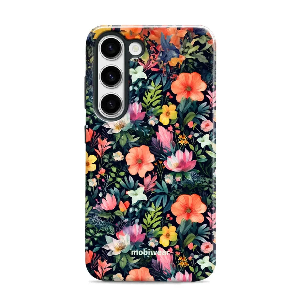 Handyhülle für Galaxy S23, Mobiwear Elite Pro, Bunt-Blumig