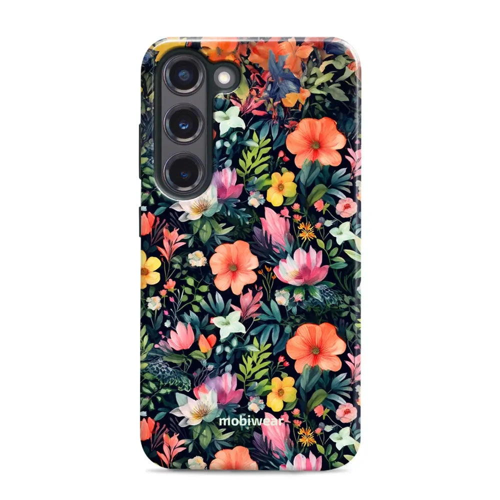 Handyhülle für Galaxy S23 Plus, Mobiwear Elite Pro, Bunt-Blumig